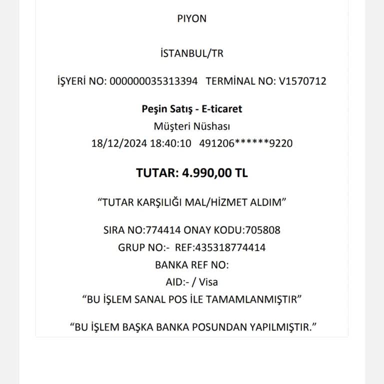 Piyon E-ticaret Yanılttı ve Paramızı Aldı