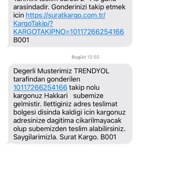 Hakkari Merkez Şubesi'nin Keyfi Kargo Uygulaması