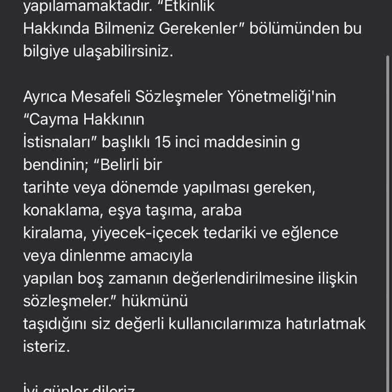 Bilet İptalinde Yaşanan Sorun Ve Müşteri Mağduriyeti