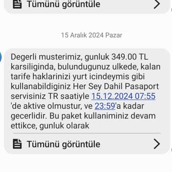 Vodafone'un Yurt Dışı Servis Ücreti Mağduriyeti