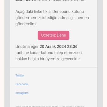 Geç Gelen E-Posta Yüzünden Kaybolan Deneme Kutusu Hakkı