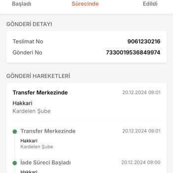Teslimat Süresi Ve Bilgilendirme Eksikliği