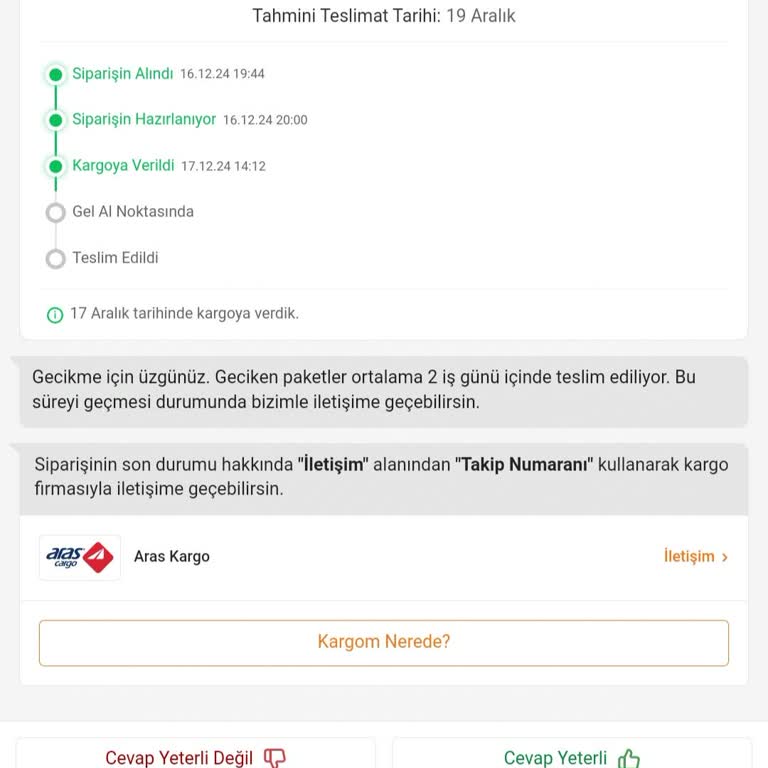 Aras Kargo'nun Sürekli Geciken Teslimat Sorunu