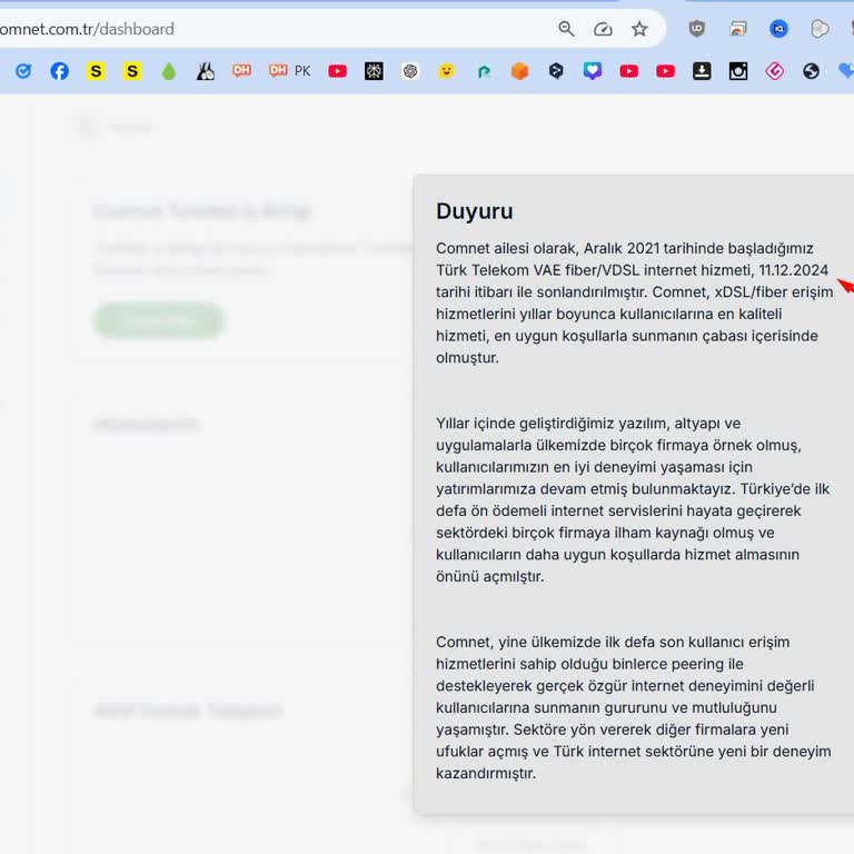 Kullanılmayan İnternet Hizmeti İçin İade Talebi