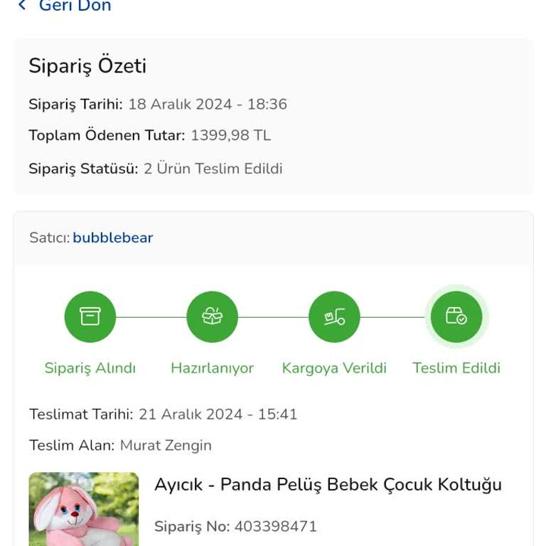 Eksik Teslimat Ve İletişim Sorunu