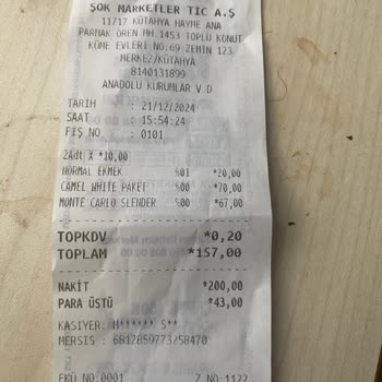 Kütahya Şok Market'te Yanlış Para İadesi Ve Müşteri Hizmetleri Sorunu