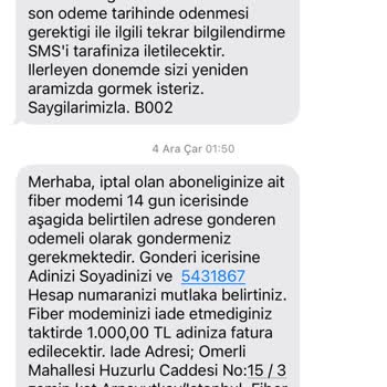 Modem İadesinde Yaşanan Sorun Ve Haksız Ücret Talebi