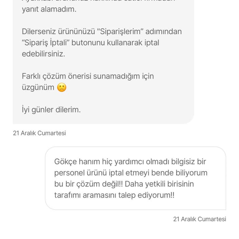 Hepsiburada'da Ayakkabı Siparişinde İletişim Sorunu Ve İptal Tehdidi