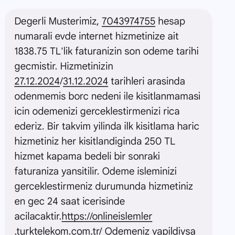 Haksız Fatura Yansıtma Ve Hizmet Eksikliği