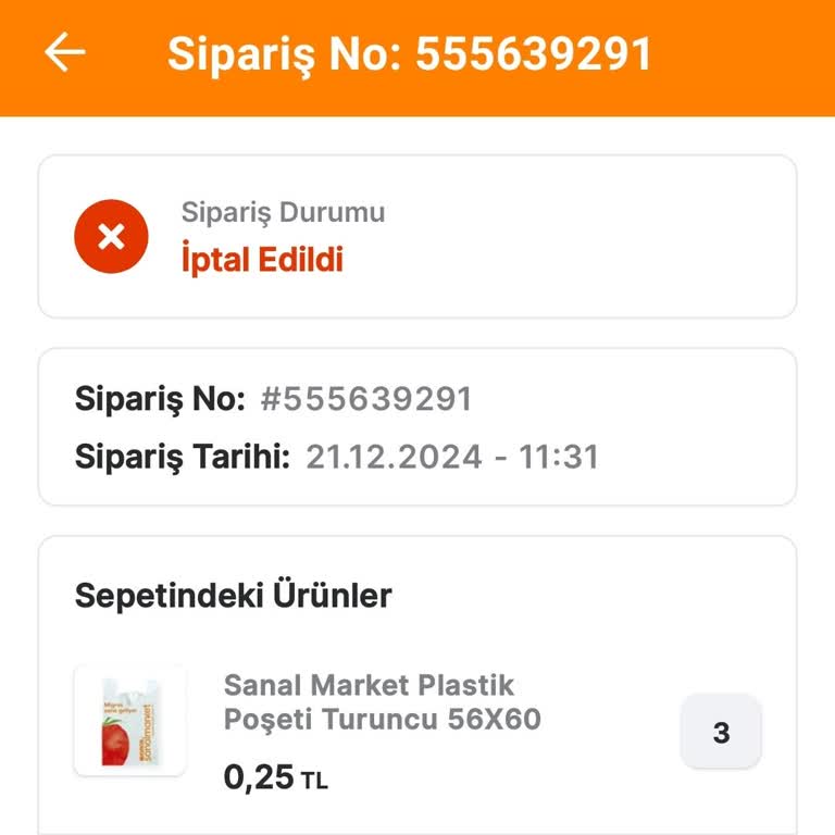 Migros Teslimat Sorunu Ve İptal Edilen Sipariş