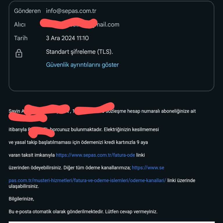 Sepaş Enerji Kendi Abonelerine Ait Bilgileri Başka Kişiye Gönderiyor!