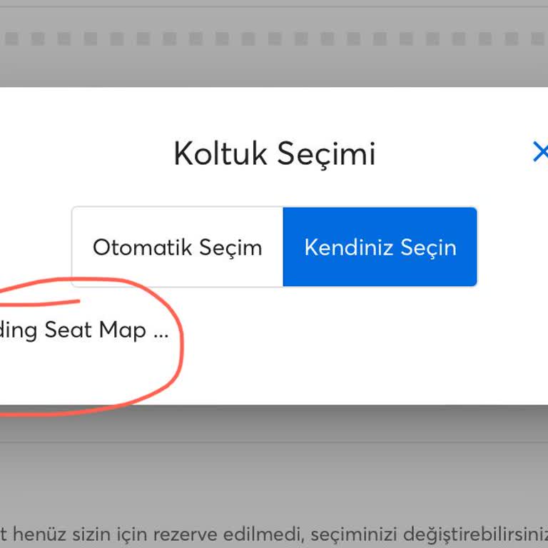 Bilet Alımında Koltuk Seçim Sorunu