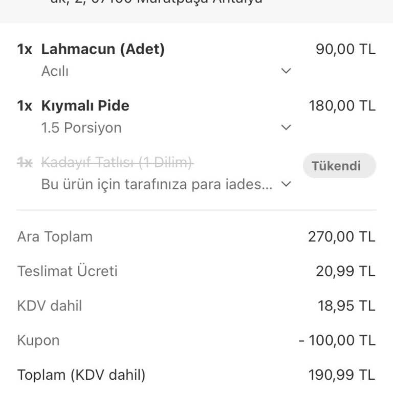 Yemek Sepeti'nde Soğuk Yemek Ve Yetersiz Telafi