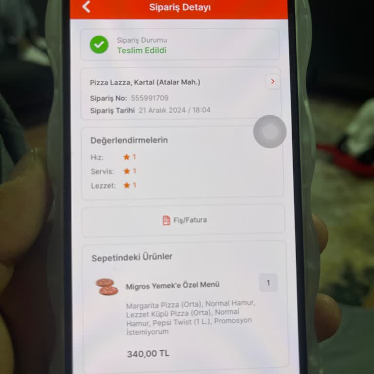 Pizza Siparişi Mağduriyeti Ve İptal Karmaşası