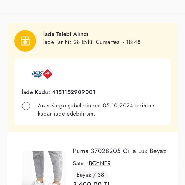 Aras Kargo Kayıp Ayakkabı İadesi Mağduriyeti