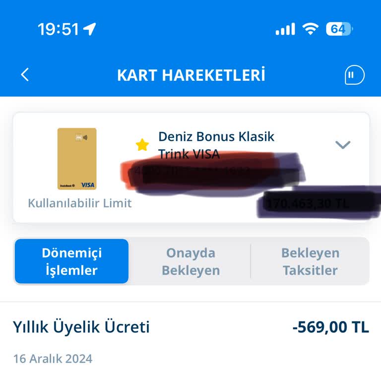 Denizbank Yıllık Kart Ücreti Haksız Kesinti