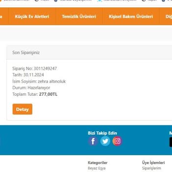 Süpürge Market'te Uzayan Sipariş Süreci