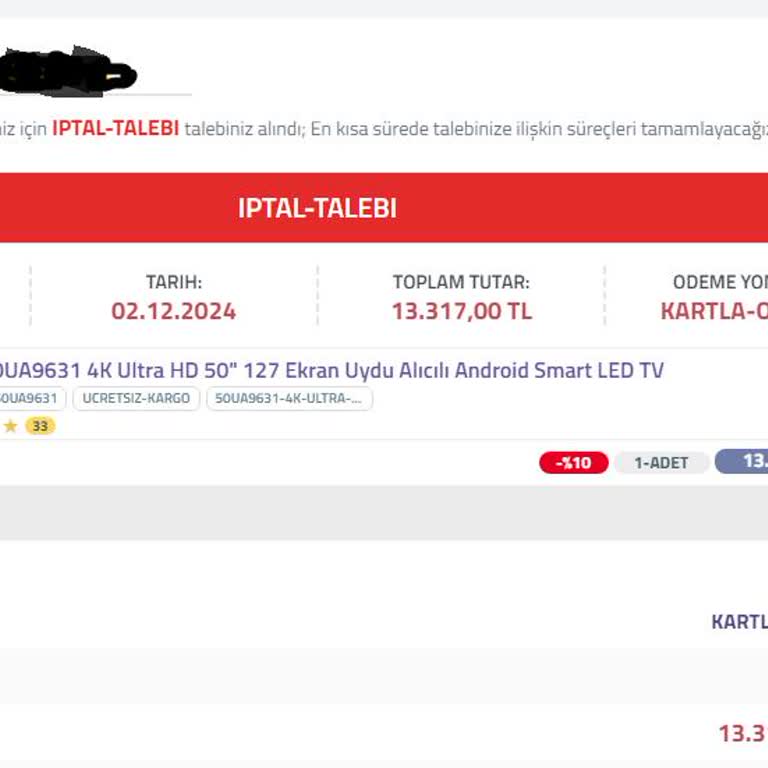 İade Edilmeyen Para Ve İletişim Sorunu