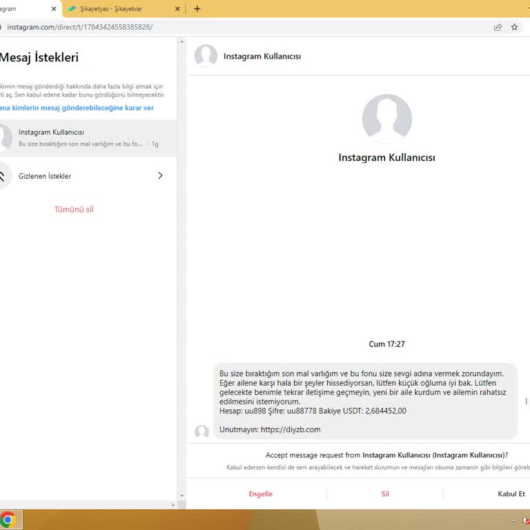 Yanlış Mesaj Ve Hesap Bağlantısı Sorunu