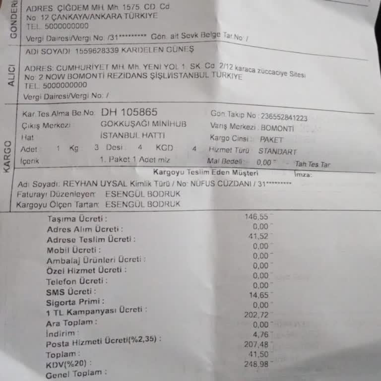 Kayıp Kargo Ve İlgisiz Hizmet