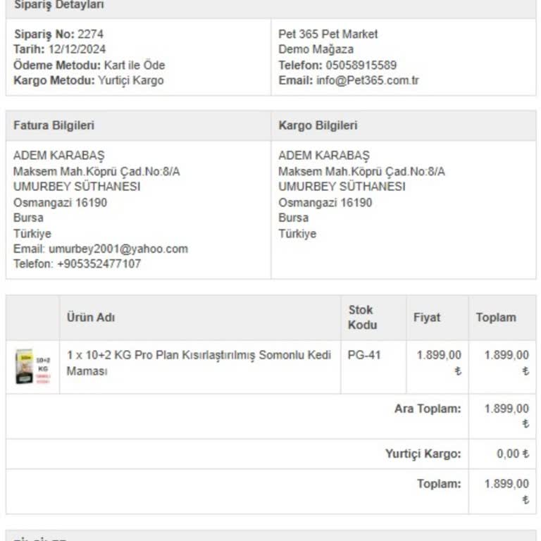 Sipariş Sonrası İletişim Kesintisi Ve Teslimat Sorunu