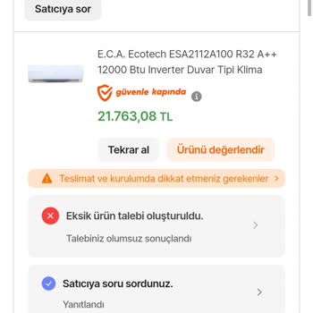 Yanlış Ürün Gönderimi Ve Eksik Paket Sorunu