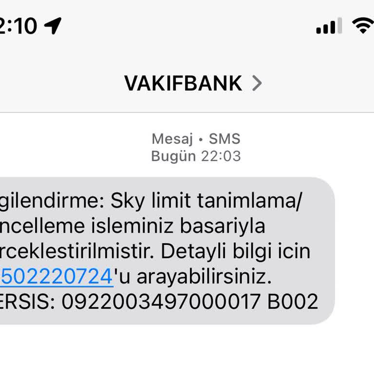 VakıfBank'tan Bilgim Dışında İşlem Mesajı Aldım
