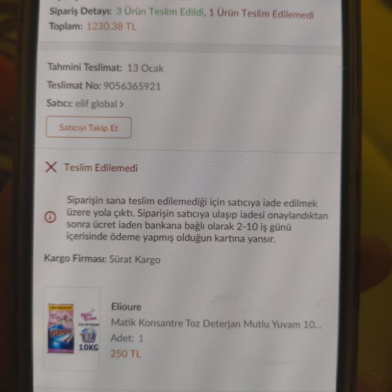 Sürat Kargo'da Sürekli Teslimat Sorunu