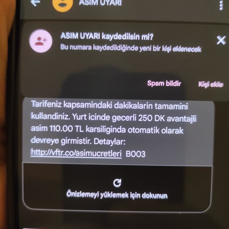 Vodafone'da Sürekli Aşım Ücreti Sorunu