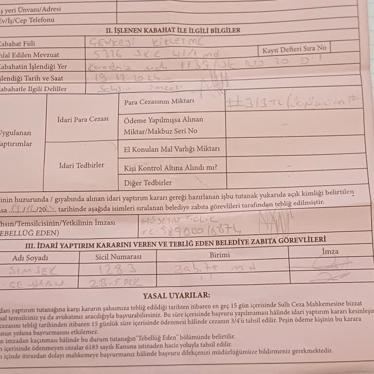 Haksız Çöp Cezası Ve İptal Talebi