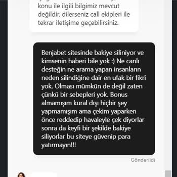 Benjabet'te Haksız Bakiye Silinmesi