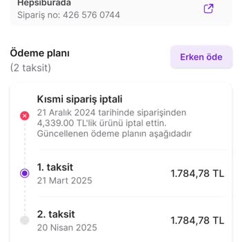 İptal Edilen Ürünün Taksitlendirilmesi Sorunu