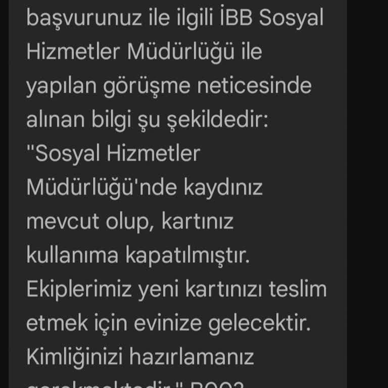 Kaybolan Sosyal Yardım Kartı Ve Geciken Teslimat