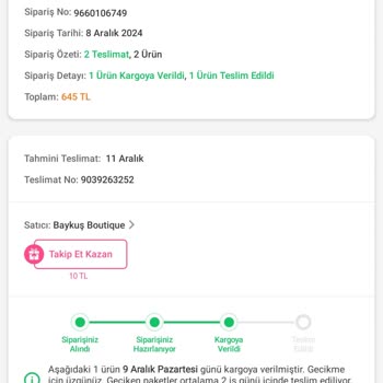 Teslimat Sorunu Ve İletişim Eksikliği