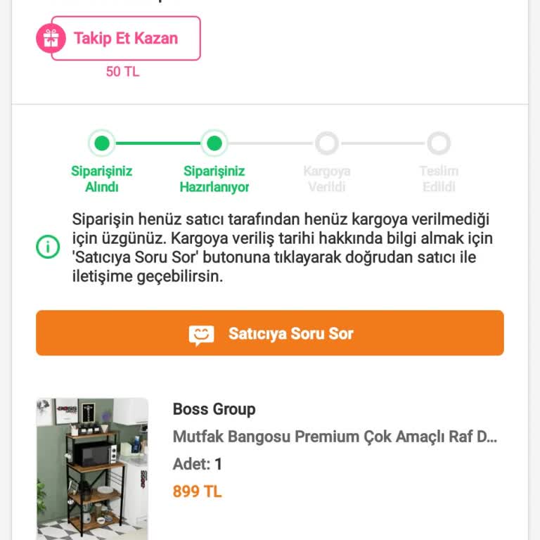 Sipariş Verildi, Ürün Ortada Yok!