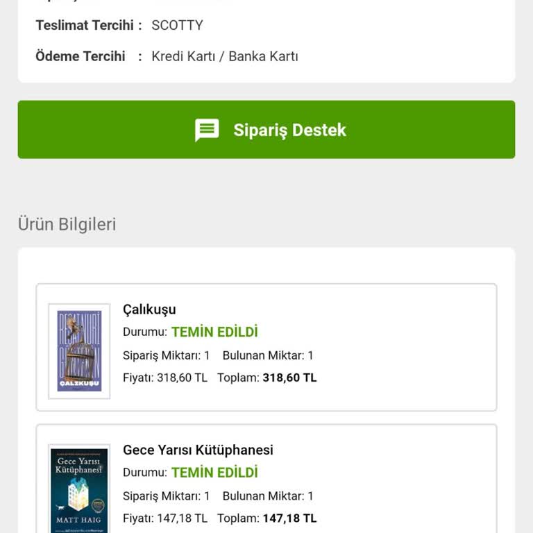Kitap Siparişim Günlerdir Kargoya Verilmedi