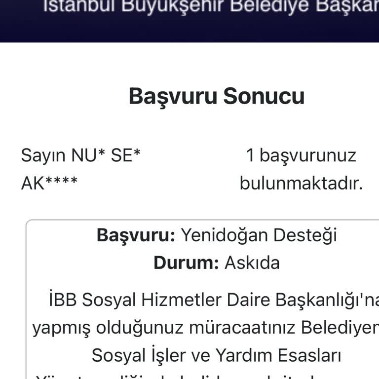 Yenidoğan Destek Paketi Başvuru Sorunu