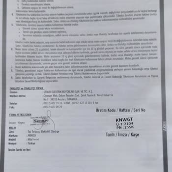 Arnica Süpürge Ve Garanti Sorunları