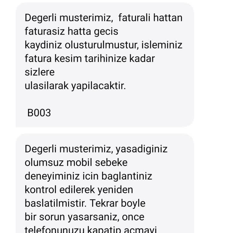 Vodafone'da Faturalıdan Faturasız Hatta Geçiş Sorunu