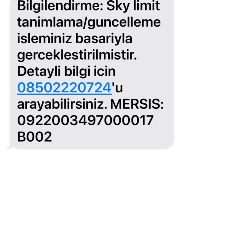 Yetkisiz Sky Limit İşlemi: Bilgim Dışında Yapılan İşlemler Hakkında Acil Bilgilendirme Talebi