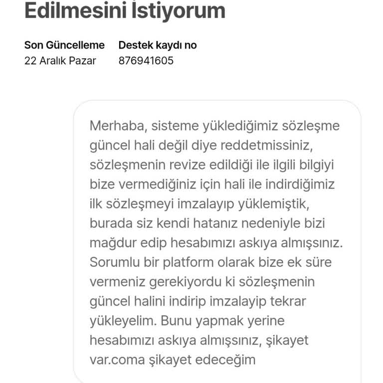 Hepsiburada'nın Güncellenen Sözleşme Sürecinde Yaşattığı Mağduriyet