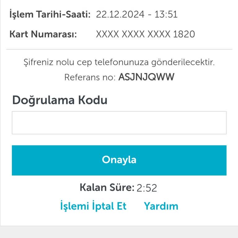 Ziraat Bankası Kartında 3D Secure SMS Kodu Sorunu