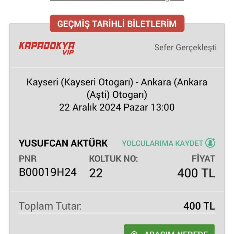 Kapadokya VIP Turizm İle Güvenlik Ve Hizmet Sorunları