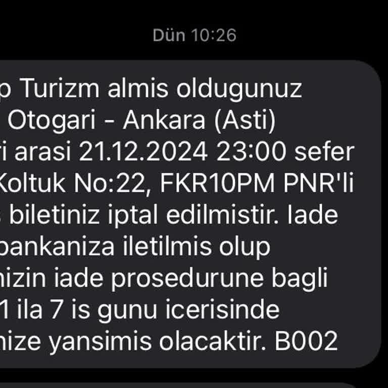 Bilet İadesinde Gecikme Mağduriyeti