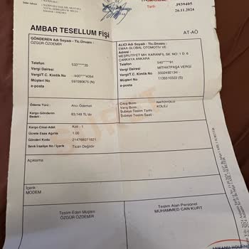 Yanlış Modem Teslimatı Ve İade Sürecinde Yaşanan Sorunlar