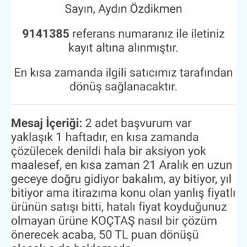 Koçtaş Kampanya Fiyat Fiyaskosu