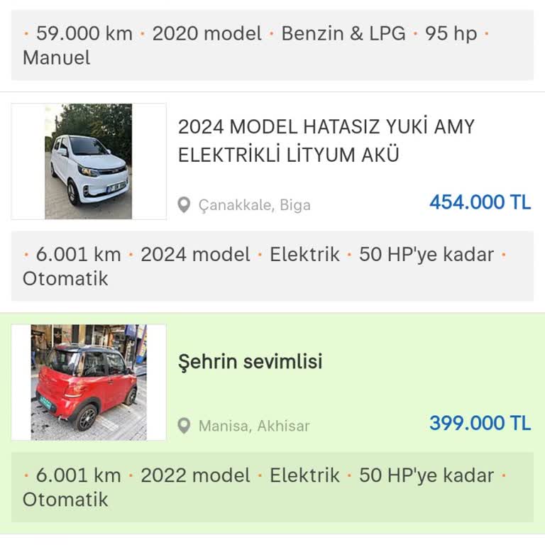 Yuki Marka Araç İlanları Sorunu
