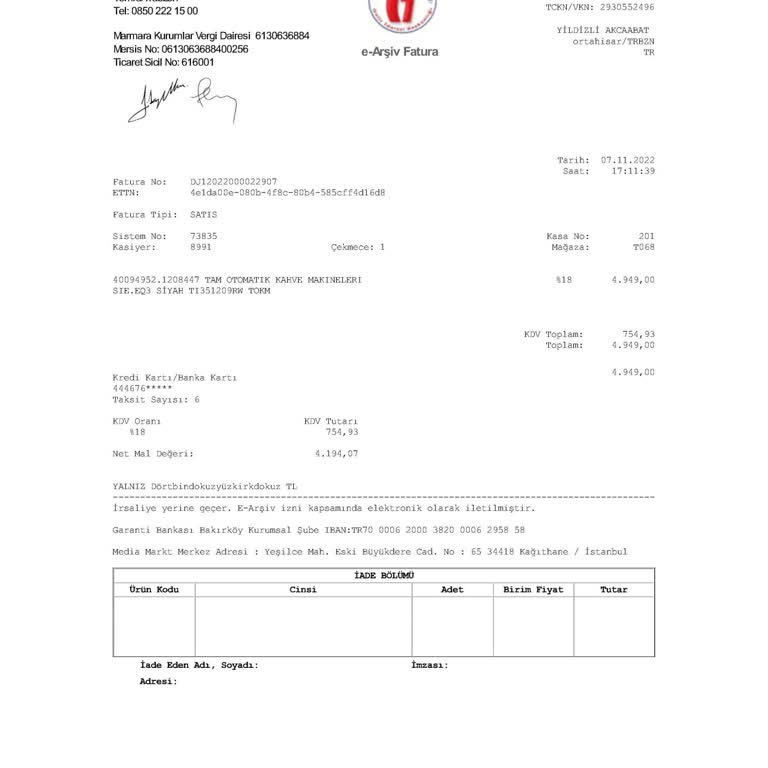 Siemens Kahve Makinesi Servis Ücreti Şikayeti