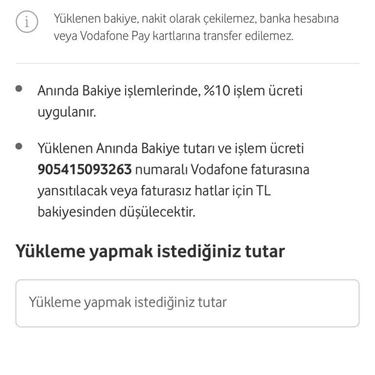 Vodafone Pay Bakiye Limiti Sorunu