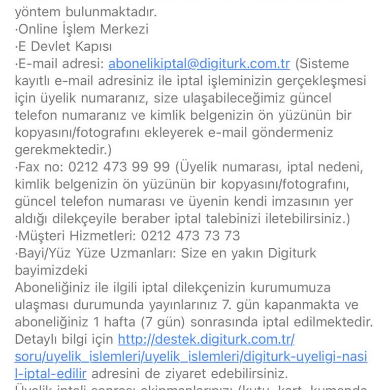 Digiturk Üyelik İptali Ve Müşteri Hizmetleri Sorunu